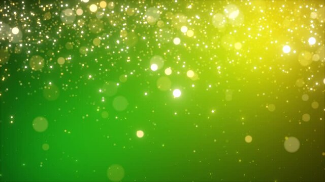 green abstract particles bokeh background video