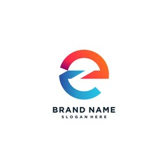 Letter E logo collection with modern gradient style part 3