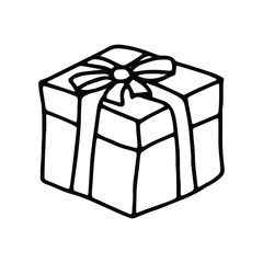 Gift box with a bow. Vector isolated element for design.