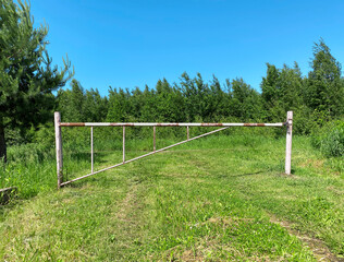 Barrier on the territory of the village