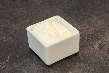 Sour cream in the bowl