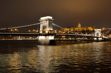 Chain bridge at night, Budapest   