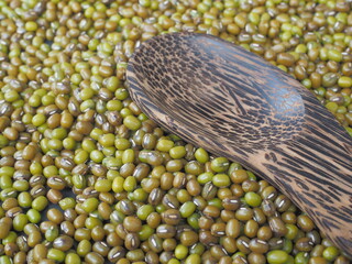 Mung bean, Green moong dal, Top view.