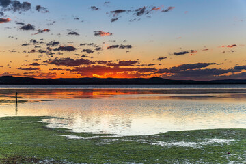 Obraz na płótnie Canvas Sunset Light over the Lake