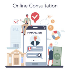 Financial advisor or financier online service or platform.