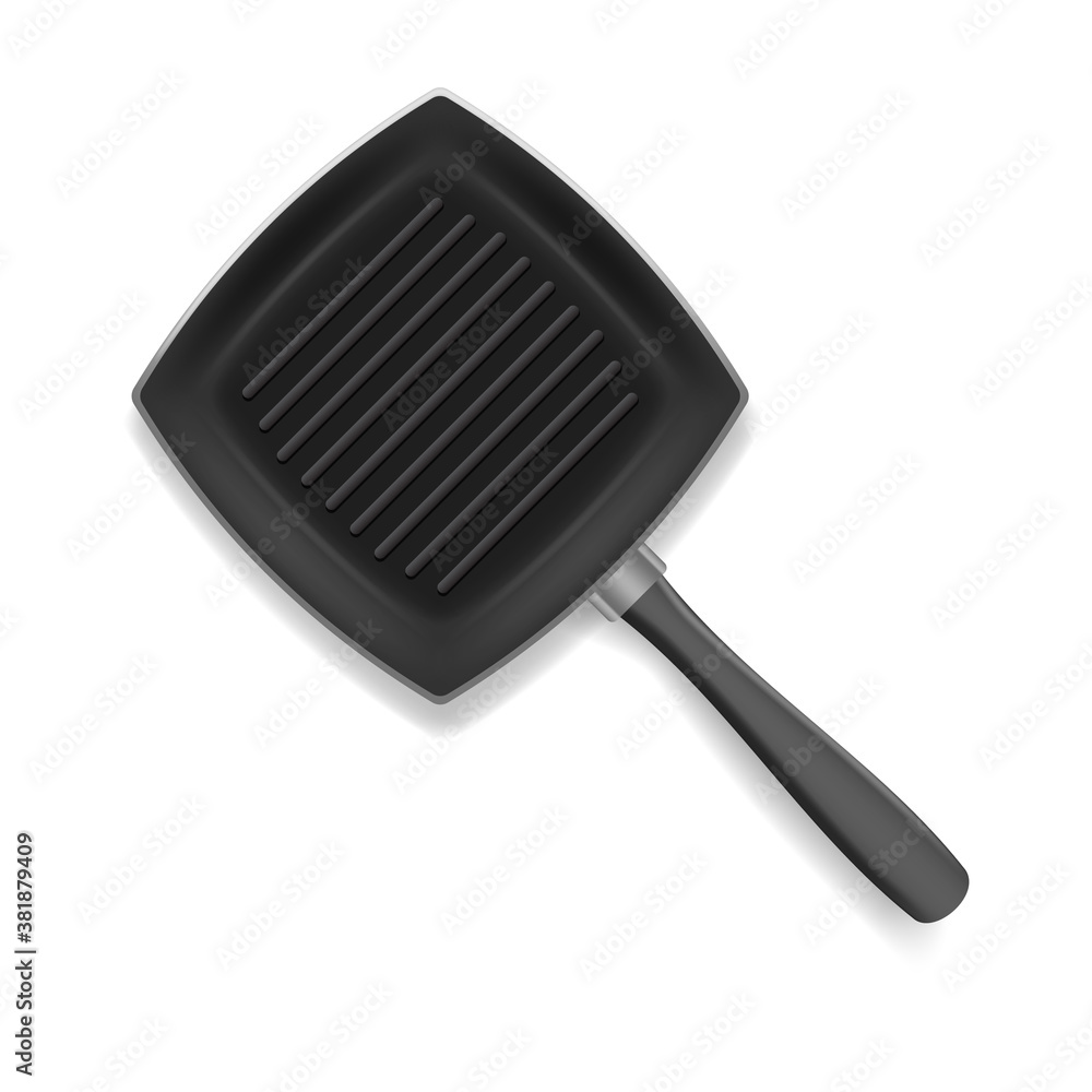 Canvas Prints Realistic 3d Detailed Frying Pan with Handle . Vector