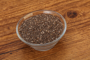 Seasoning chia seeds in the bowl