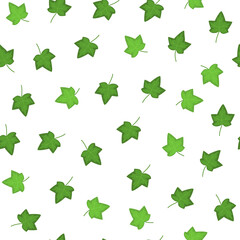 Ivy Green Leaves Seamless Pattern Background. Vector