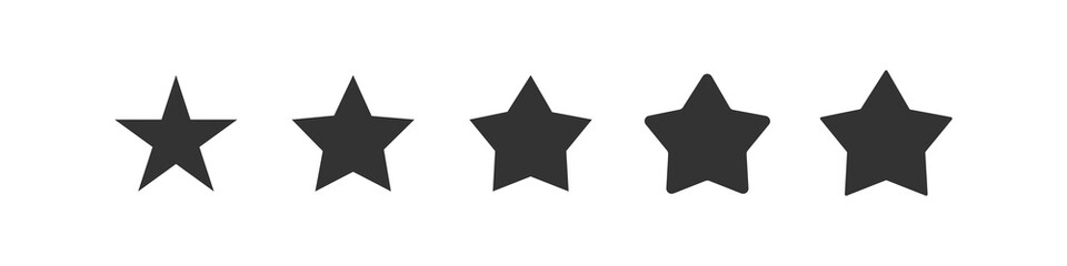 Set of shiny star icons in different style.Vector