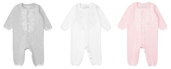 Baby romper mockup isolated on white background