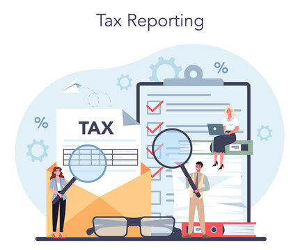 Tax inspector concept. Idea of tax reporting and control. Financial
