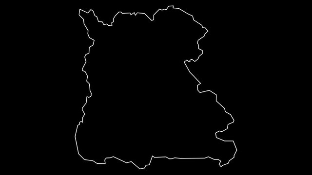 Naypyitaw Myanmar region map outline animation