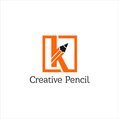 Letter K for Pen Symbol for Logo  color art design inspiration and modern logo design