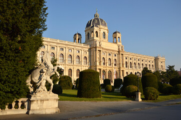 Fototapeta na wymiar Maria-Theresien Platz with Museum building in the sunlight, Vienna, Austria 