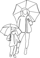 mom and baby under an umbrella