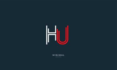 Alphabet letter icon logo HU