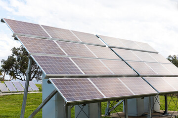 Solar panel installation on tropical Queensland Island