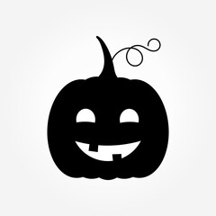 Halloween pumpkin Jack O Lantern black shape icon.