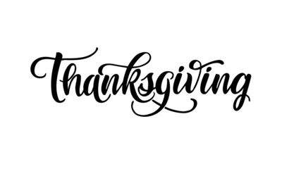 Naklejka na ściany i meble Hand drawn Thanksgiving typography poster. Celebration quote 