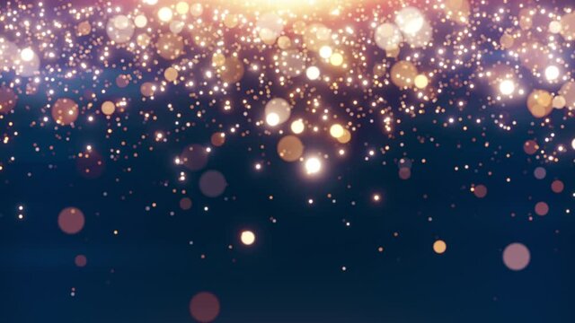 shining gold Glittering Particles Bokeh background loop