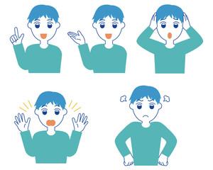 男性のイラスト素材セット