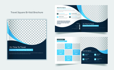 Travel business square bifold brochure