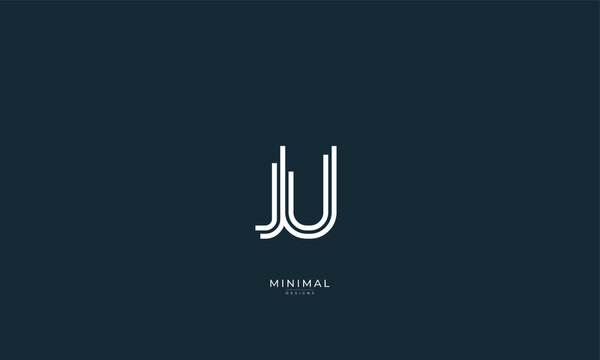 Alphabet letter icon logo JU