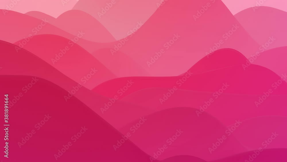 Poster abstract looped 4k bg, surface with waves. liquid red gradient of paint with internal glow forms hil