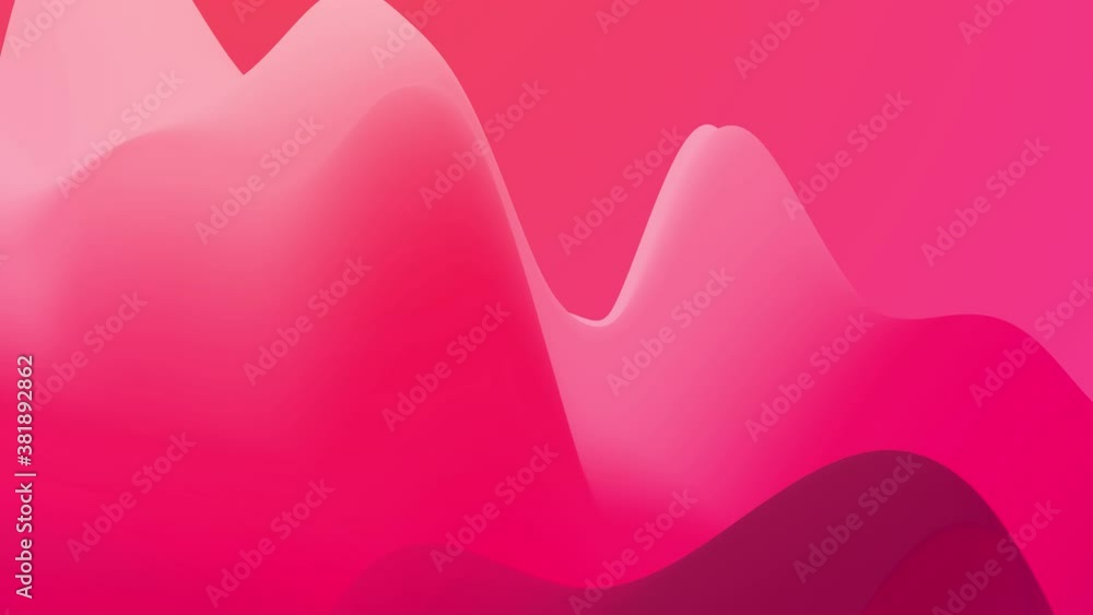 Poster abstract looped 4k bg, surface with waves. liquid red gradient of paint with internal glow forms hil