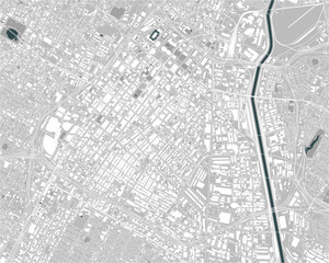 map of the city of Los Angeles, USA