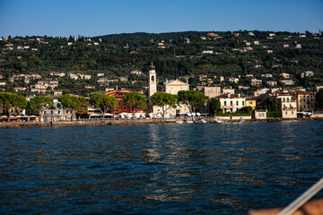 Fototapeta na wymiar Beautiful Panoramic Garda Lake, Bardolino, Veneto, Italy