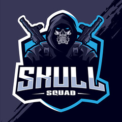 Skull squad with gun mascot esport logo © avante_speed