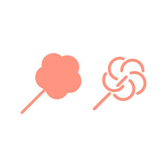 modern simple logo of cotton candy shape