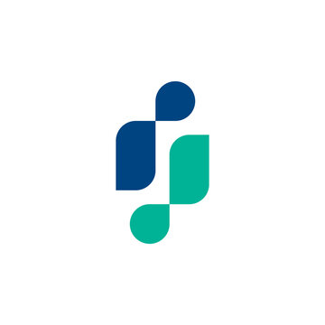 monogram logo of two letter i shaped like two people