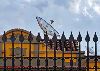 Grid and satellite dishes in Sao Joao del Rei, Minas Gerais, Brazil 