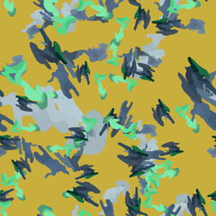 UFO camouflage of various shades of yellow, blue and green colors