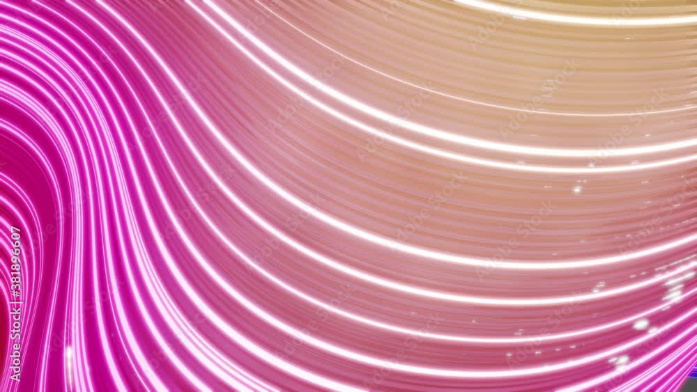 Poster beautiful abstract background of waves on surface, blue red color gradients, extruded lines as strip