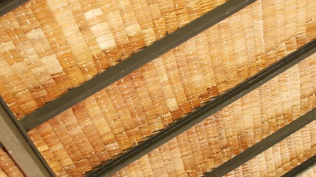 Yellow thatched roof, bottom view