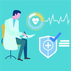 analysis at the doctor, vector illustration