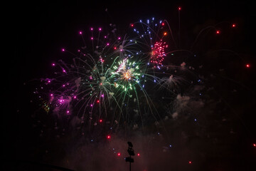 fireworks over black sky in valencia