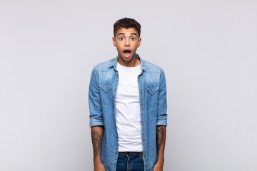  looking very shocked or surprised, staring with open mouth saying wow