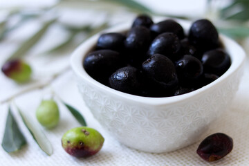 olive nere, alimento, frutta, freschi, nera, oliva, dieta, estate, primo piano, spuntino, spuntini
