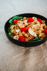 Fresh chicken salad with tomatoes