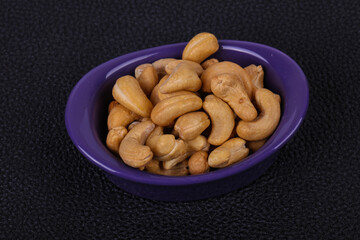 Cashew nuts heap in the bowl