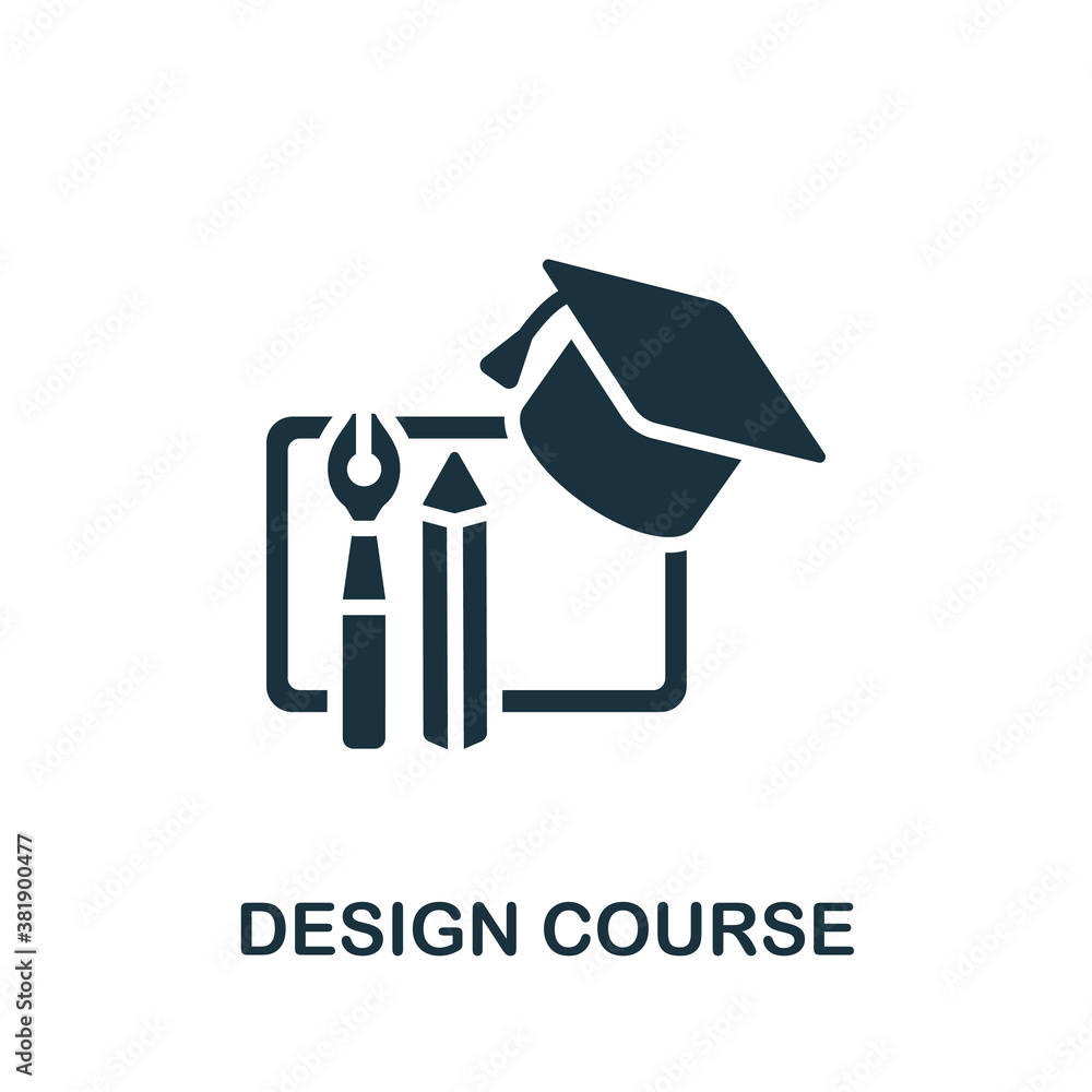 Aufkleber design course icon. simple element from online course collection. creative design course icon for we