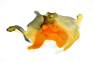 Fototapeta premium Watercolor splash. Alcohol Ink gold Texture. Abstract colorful background, wallpaper. Paint marble texture.