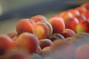 Peaches on the market.