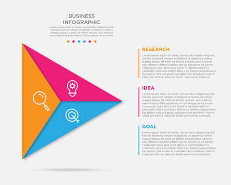 modern infographic template triangle with 3 step