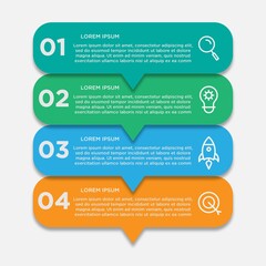 Obraz premium Infographic template in four steps