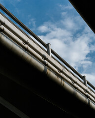 low angle shot of a ledge of the skyway